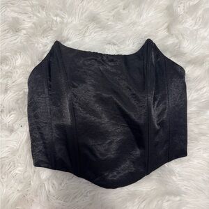SHEIN Black Satin Corset Top
